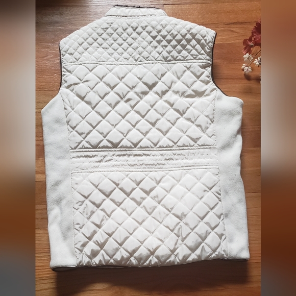 Cavalini Original Ivory Winter white Medium faux Sherpa lined quilted womens - Picture 3 of 8